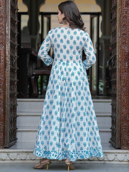 Dhiyona KL Women Floral Printed Regular Pure Cotton Kurta with Trousers & With Dupatta