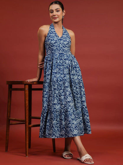 Dhiyona AY Women's Printed Halter Neck Dress