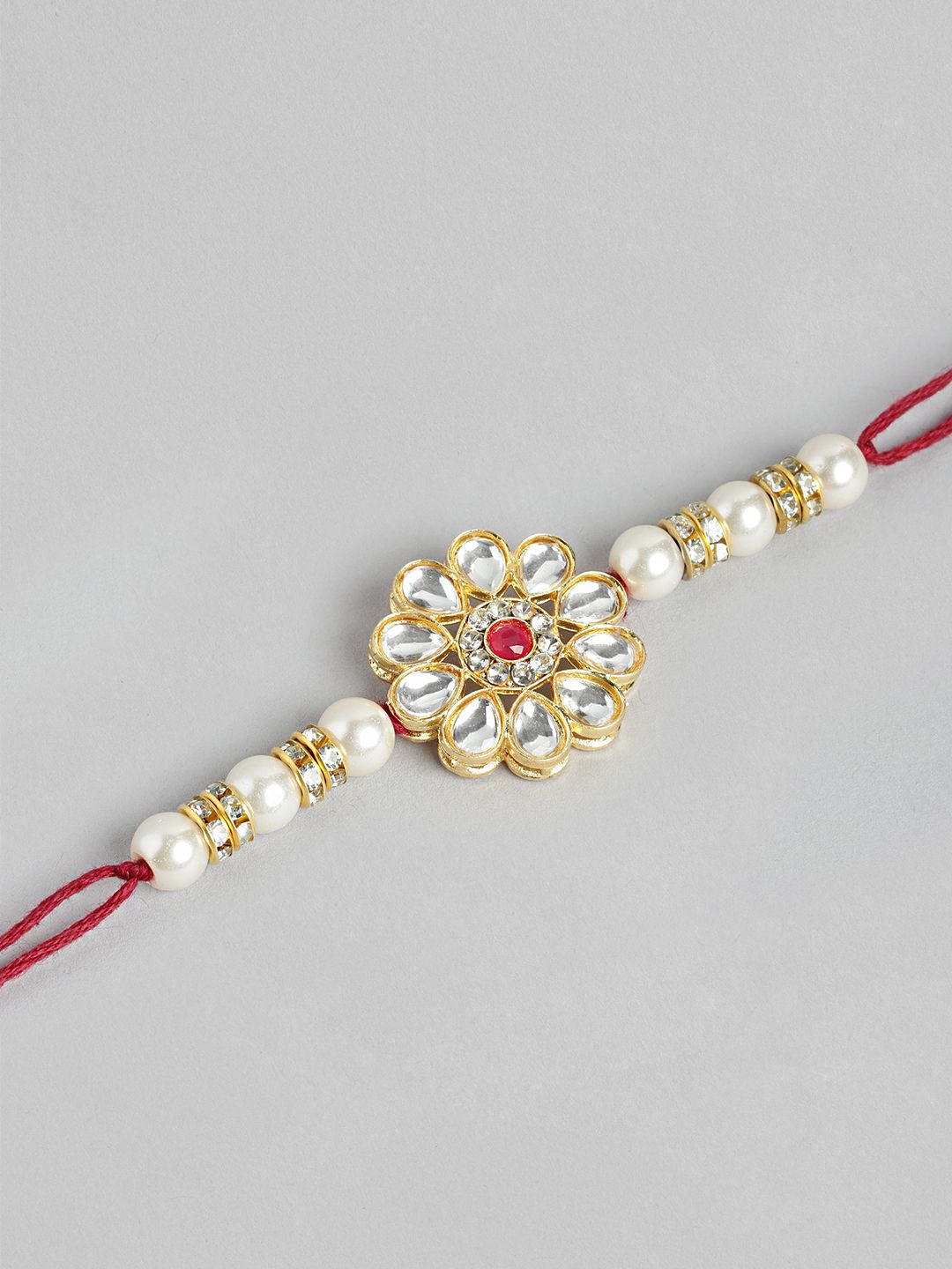 Dhiyona Unisex Set of 2 Beaded Bhai Bhabhi Rakhis With Roli & Chawal