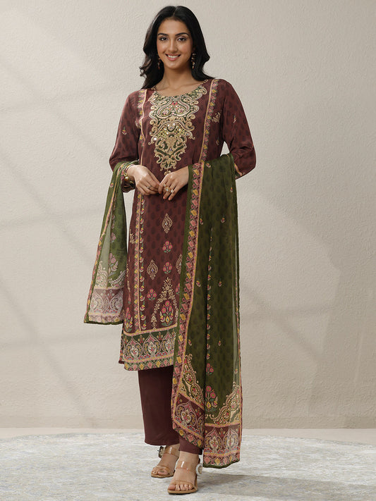 Women Ethnic Motifs Printed Regular Mirror Work Kurta with Trousers & With Dupatta