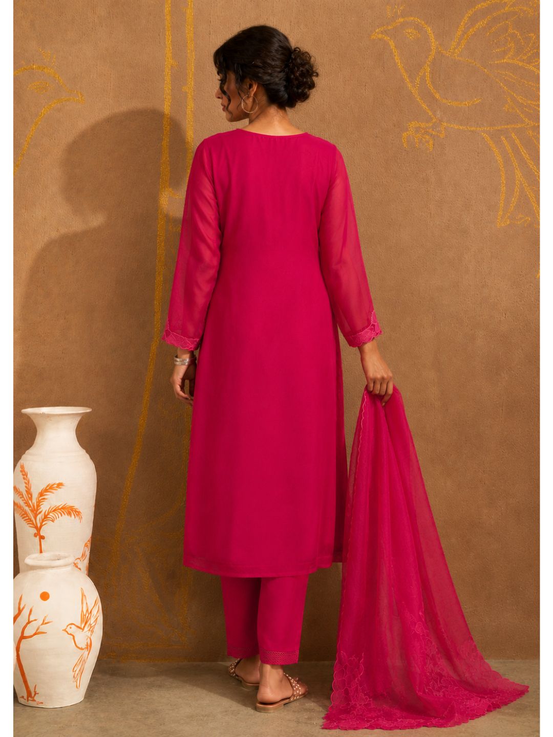 Bushra Taffy Lawn Full Work Suit Set