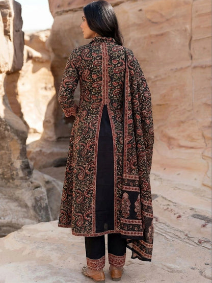 Women Ethnic Motifs Printed Regular Pure Cotton Kurta with Trousers & With Dupatta