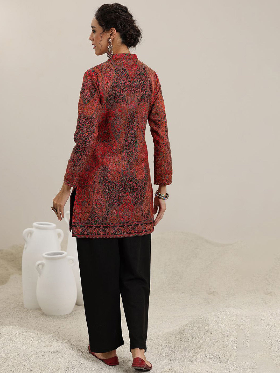 Paisley Printed Straight Kurti With Palazzos