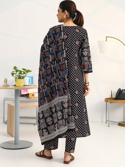 Women Ethnic Motifs Printed Regular Kurta with Trousers & With Dupatta