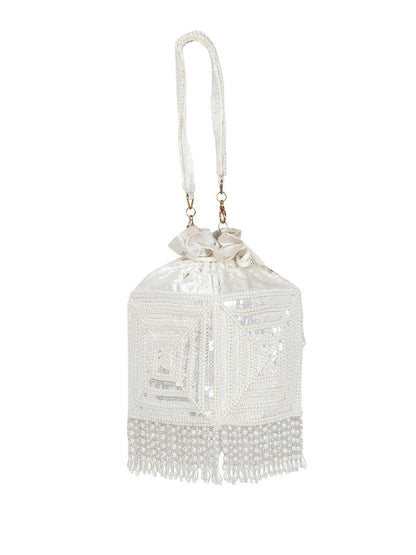 Dhiyona NR Pearl Embroidered Potli Clutch