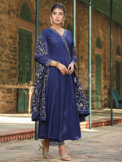 Dhiyona KL Angrakha Kurta with Trousers & Dupatta
