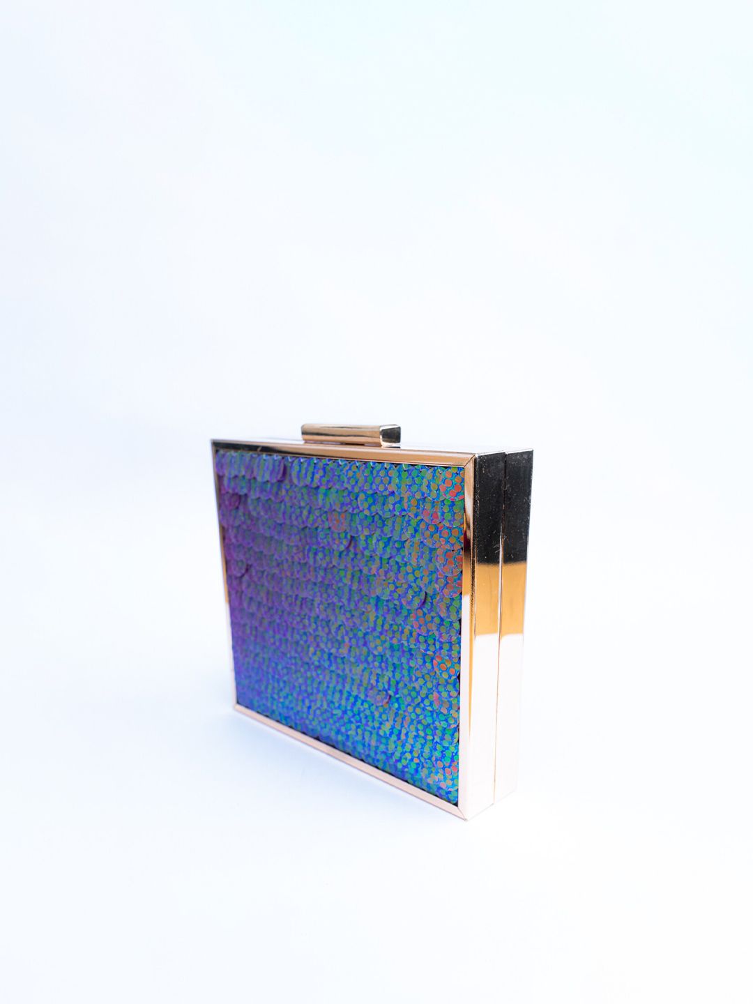 Dhiyona NR Purple & Black Embroidered Box Clutch
