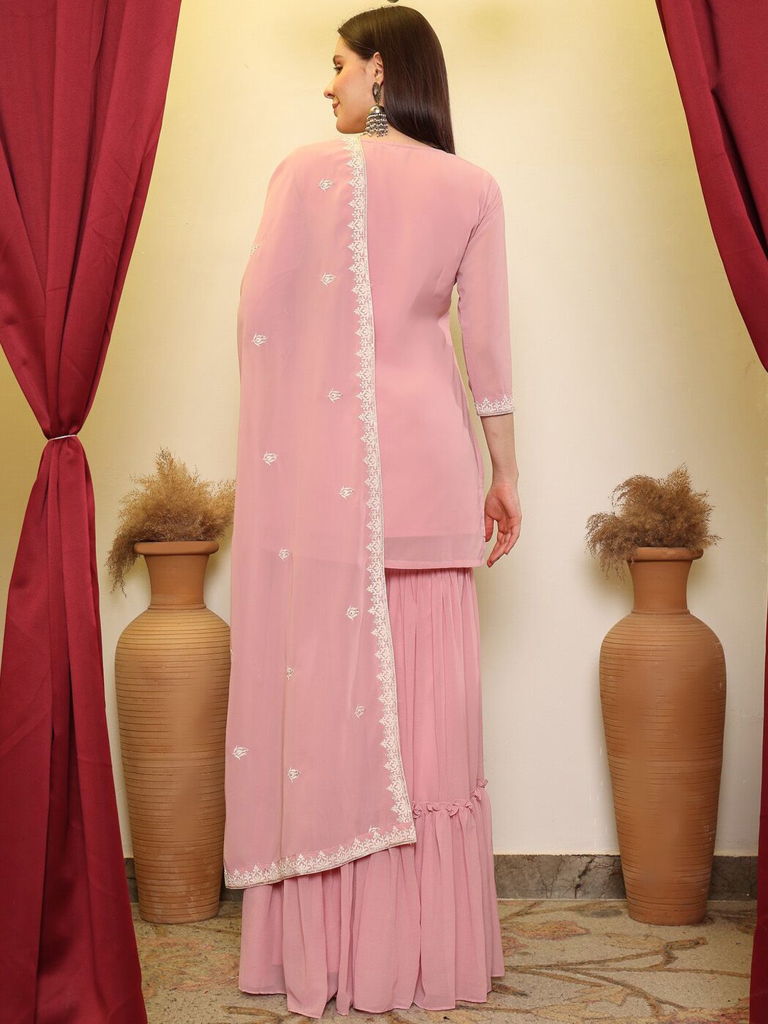 Dhiyona HOP Sequence Embroidered Kurta With Sharara & Dupatta