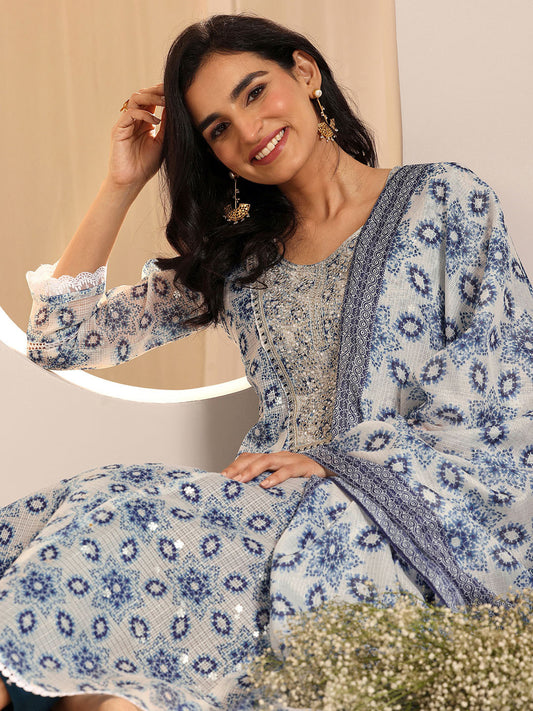 Women Floral Printed Regular Kurta with Trousers & With Dupatta