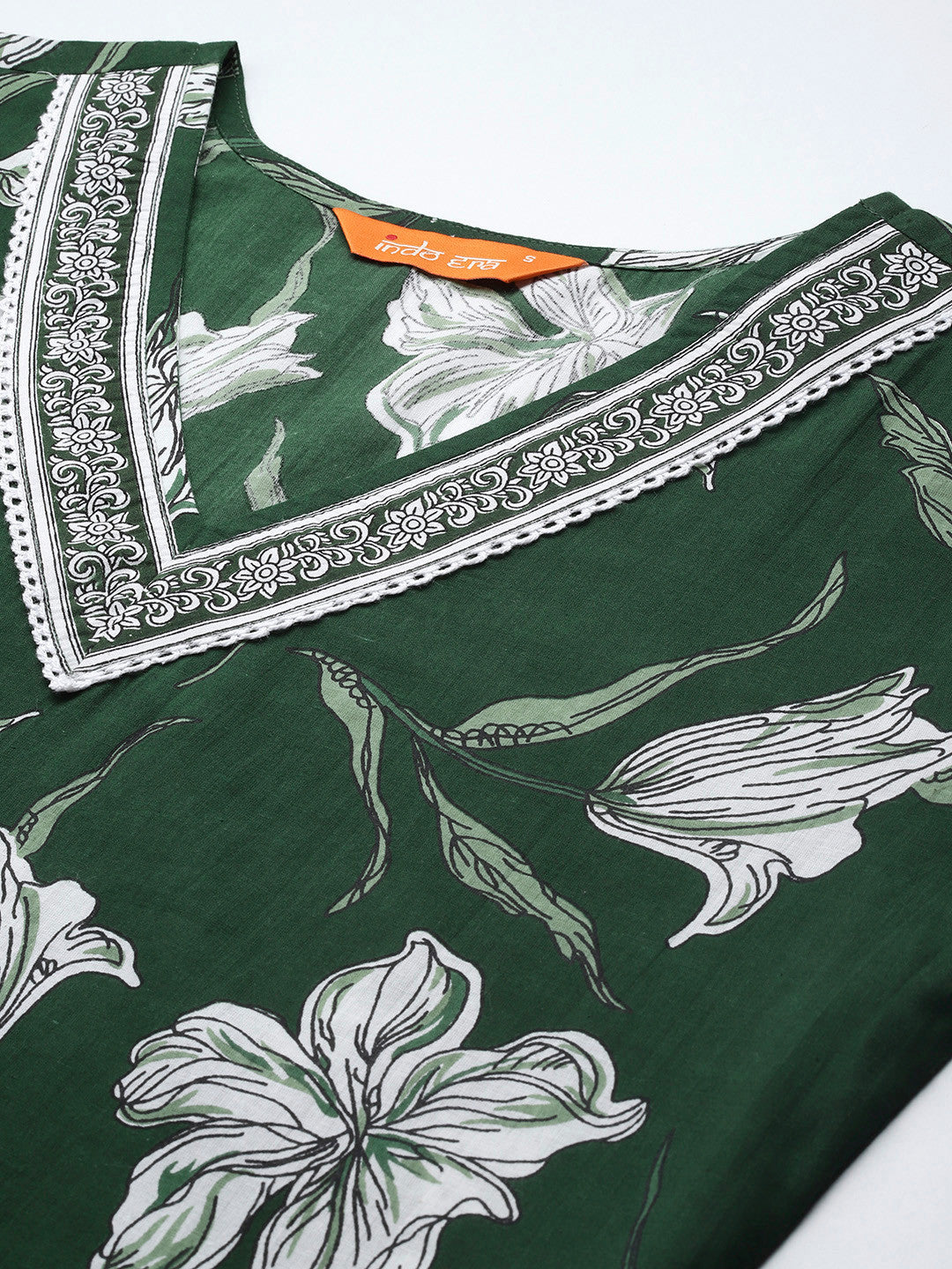 Floral Printed Regular Pure Cotton Kurta with Trousers & Dupatta