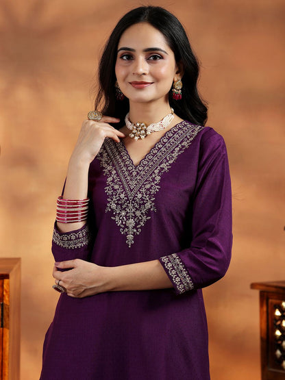 Women Floral Yoke Design Regular Kurta with Trousers & With Dupatta