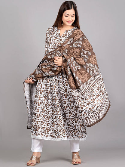 Dhiyona KL Printed Kurta with Trousers & Dupatta