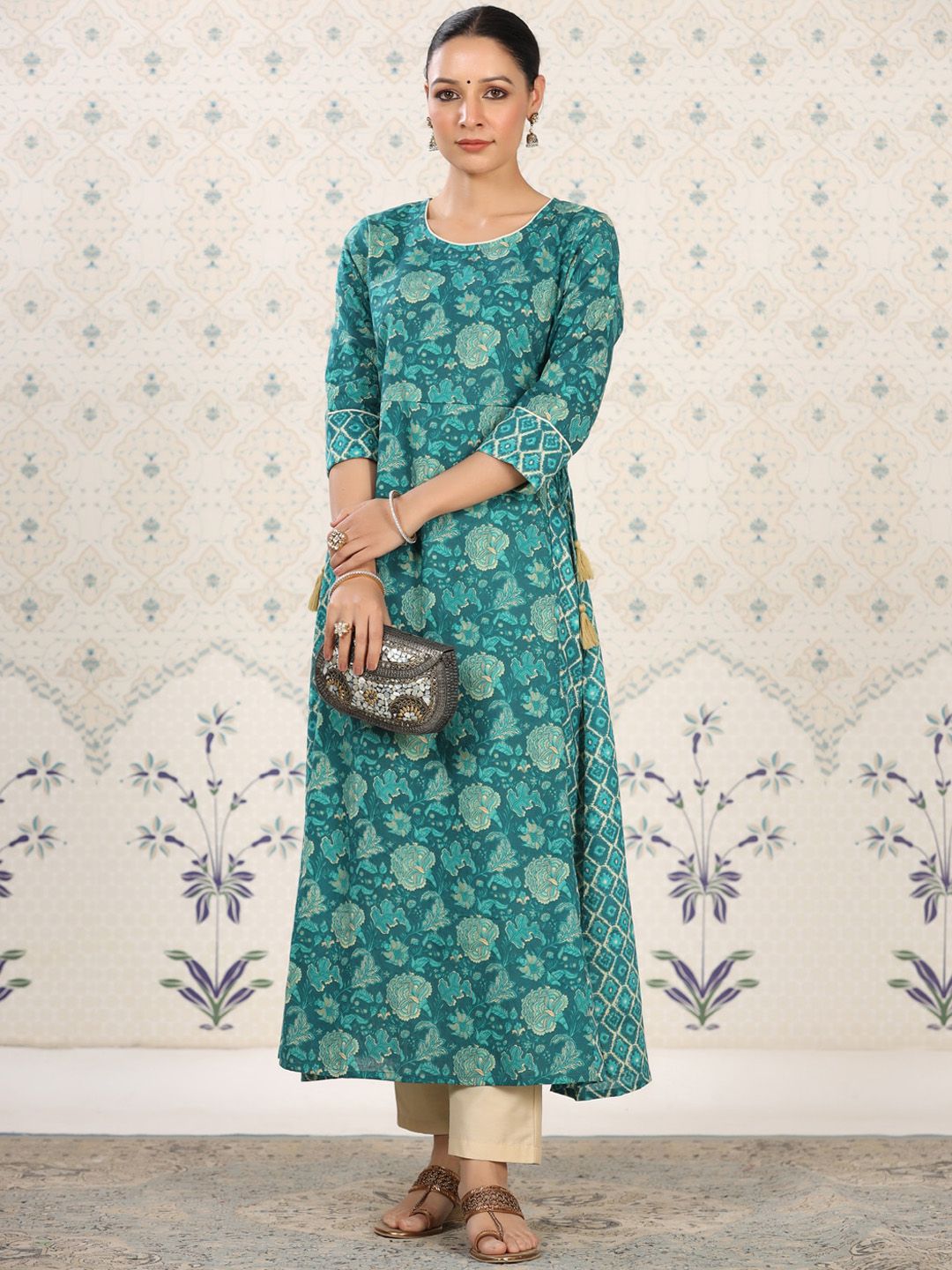 Dhiyona OD  Floral Printed Pure Cotton Kurta
