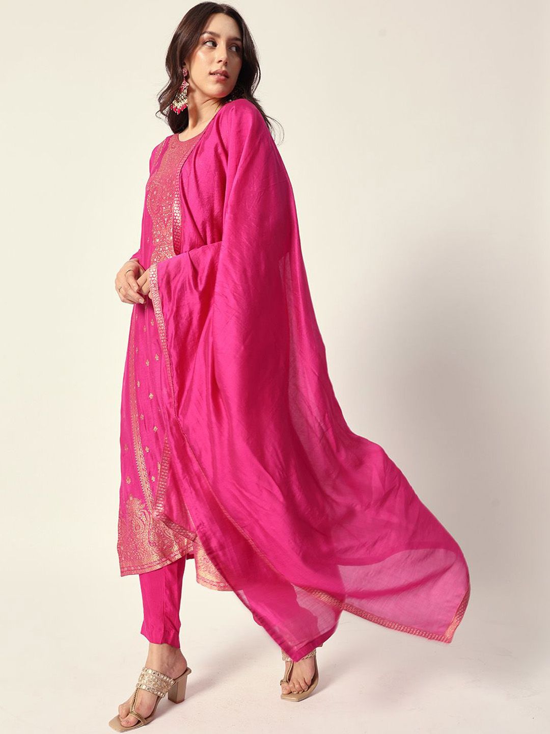 Dhiyona IS Women's Women Paisley Printed Regular Kurta Sets With Dupatta