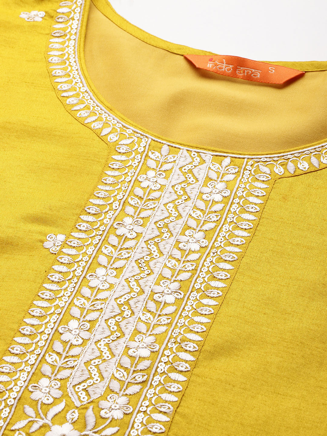 Floral Embroidered Sequinned Kurta With Trousers & Dupatta