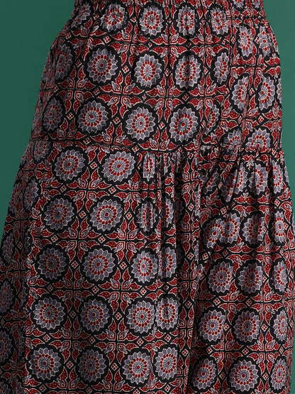 Ajrakh Printed Regular Pure Cotton Kurta with Salwar