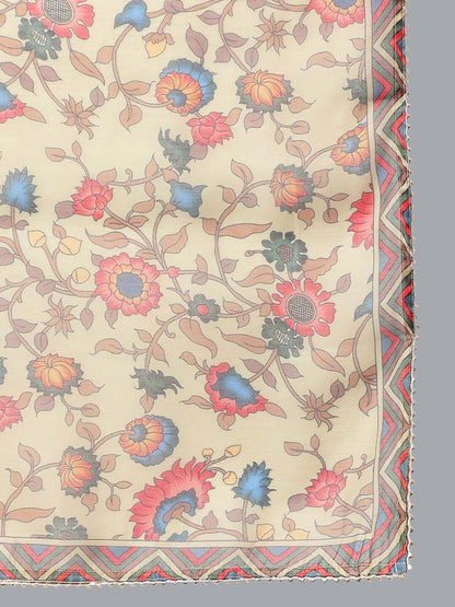 Dhiyona KL Women Beige Embroidered Kurta with Trousers & With Dupatta