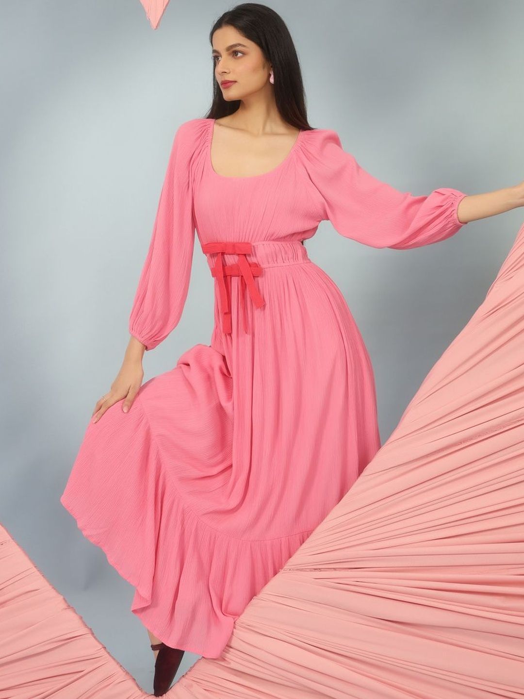 Dhiyona AY Women's Fit & Flared Midi Ethnic Dresses