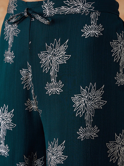 Floral Printed A-Line Kurta & Palazzo