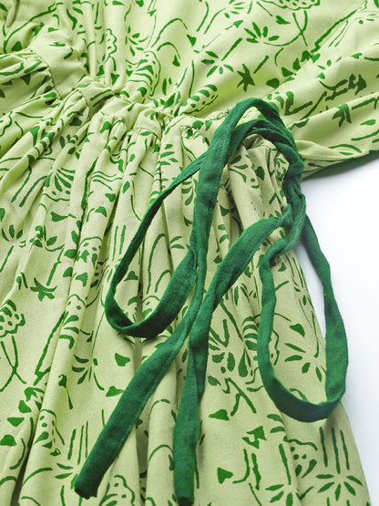 Dhiyona AY Women's Green Printed A-Line Nursing Dress