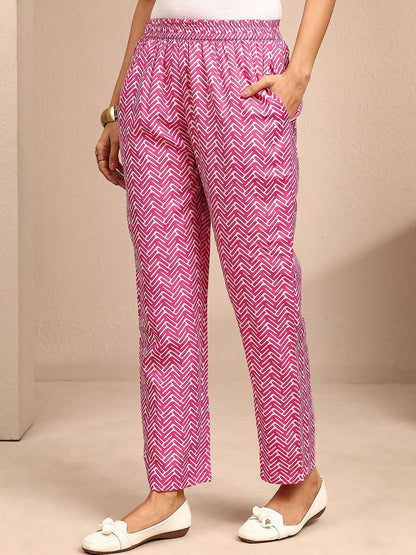 Women Ethnic Motifs Printed Regular Thread Work Kurta with Trousers & With Dupatta