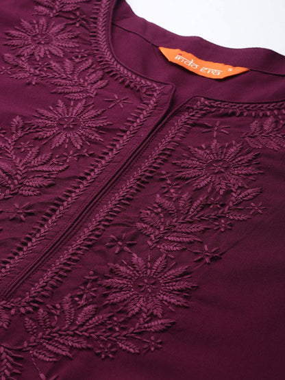 Dhiyona IE Floral Embroidered Thread Work Kurta