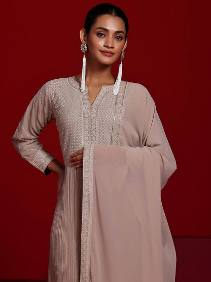 Dhiyona LL Ethnic Motifs Embroidered Regular Sequinned Georgette Kurta & Palazzo & Dupatta