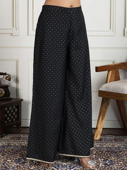 Dhiyona IN Women Ethnic Motifs Embroidered Regular Sequinned Kurta with Palazzos & Dupatta