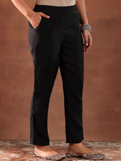 Ethnic Motifs Embroidered Thread Work Kurta With Trousers & Dupatta