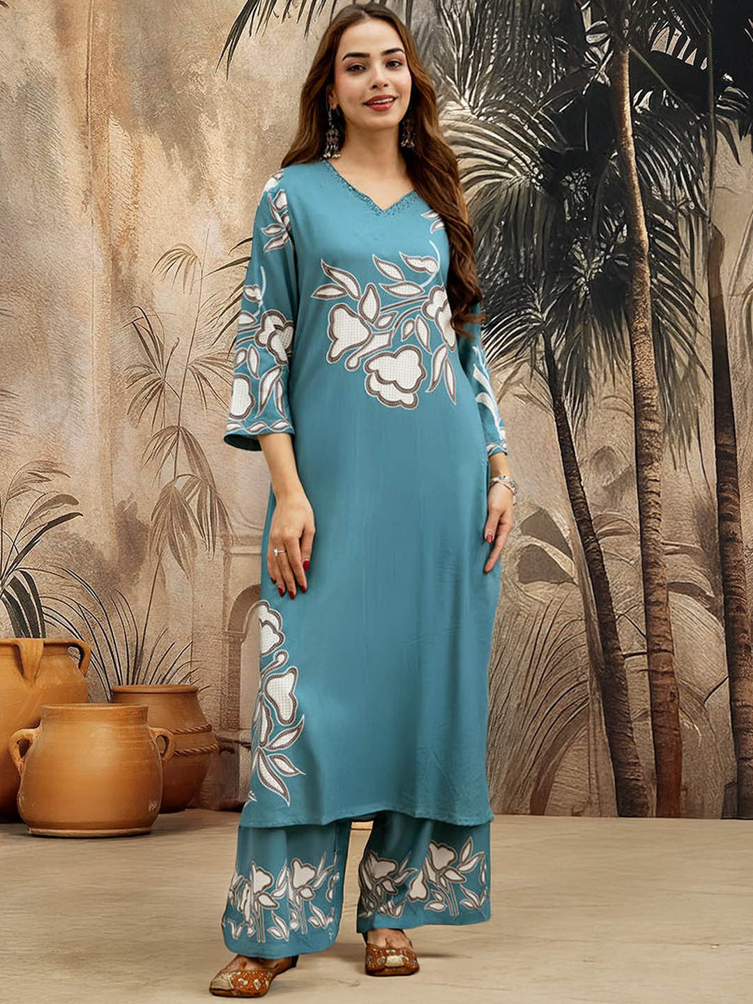 Dhiyona SN Women Floral Printed Kurta with Palazzo
