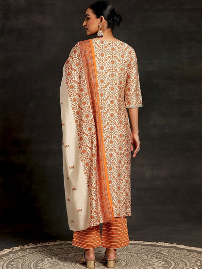 Women Floral Printed Regular Sequinned Kurta with Trousers & With Dupatta