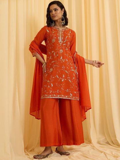 Dhiyona CH Women Sequins Embroidered Kurta Set