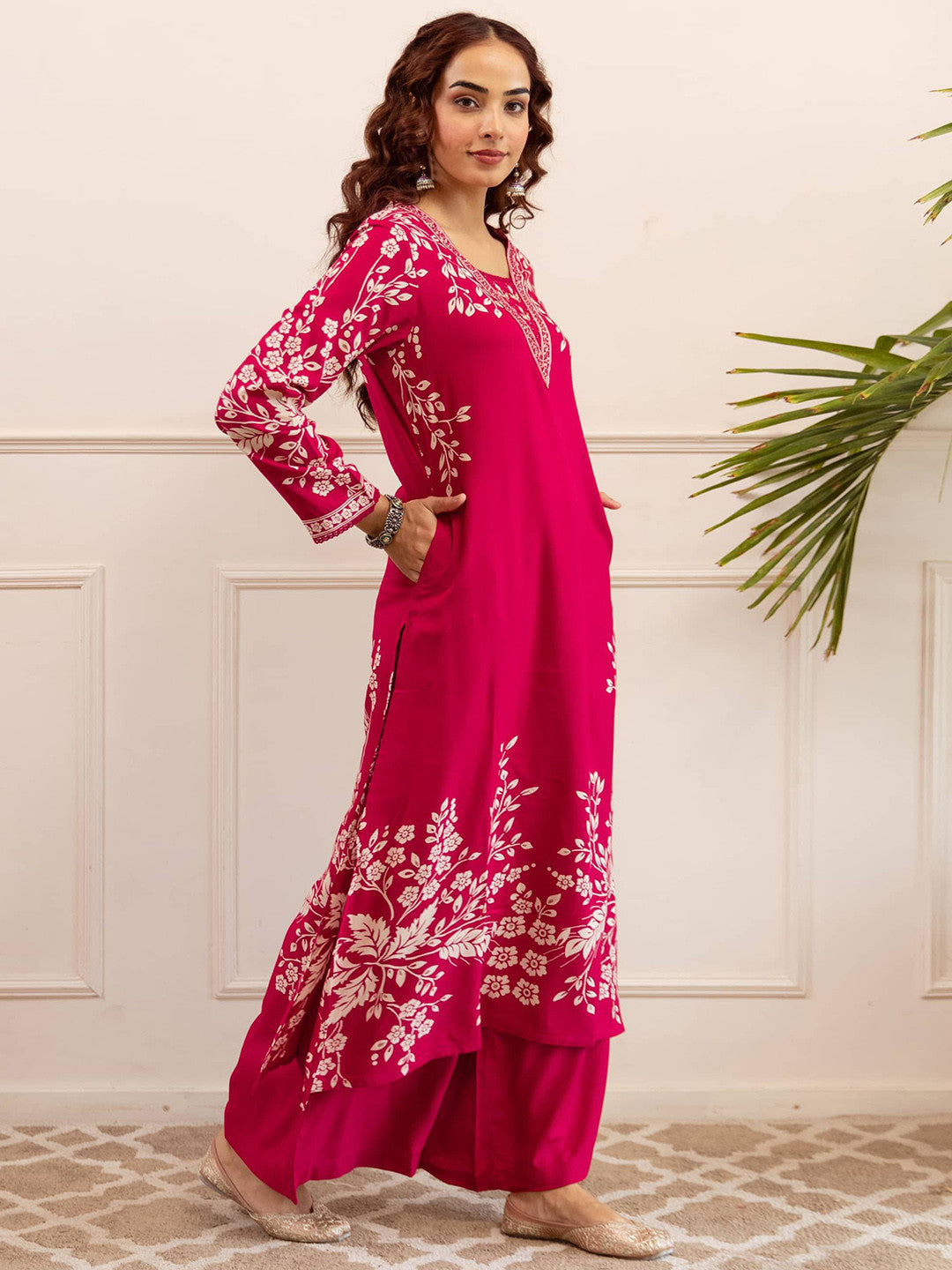 Women Printed A-Line Kurta & Palazzos