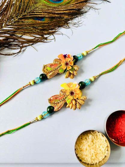 Dhiyona Unisex Set of 2 Wraparound Rakhi