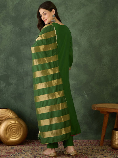 Dhiyona KL Women Embroidered A-Line Republic Day Kurta Set