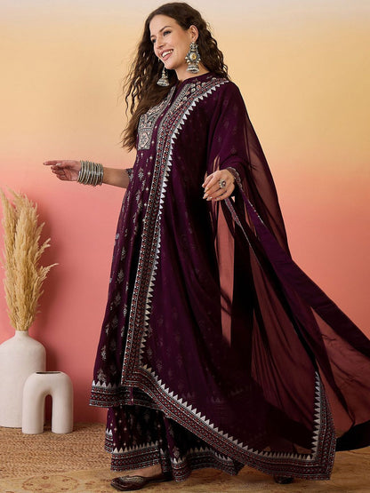 Dhiyona SN Women Embroidered Anarkali Kurta Set With Dupatta
