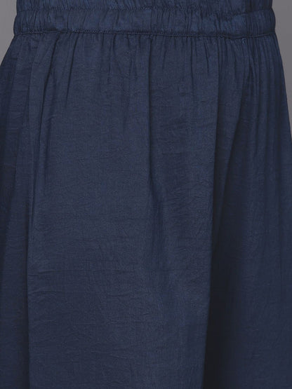 Dhiyona VA Women's Blue Embroidered Kurta with Trousers & With Dupatta