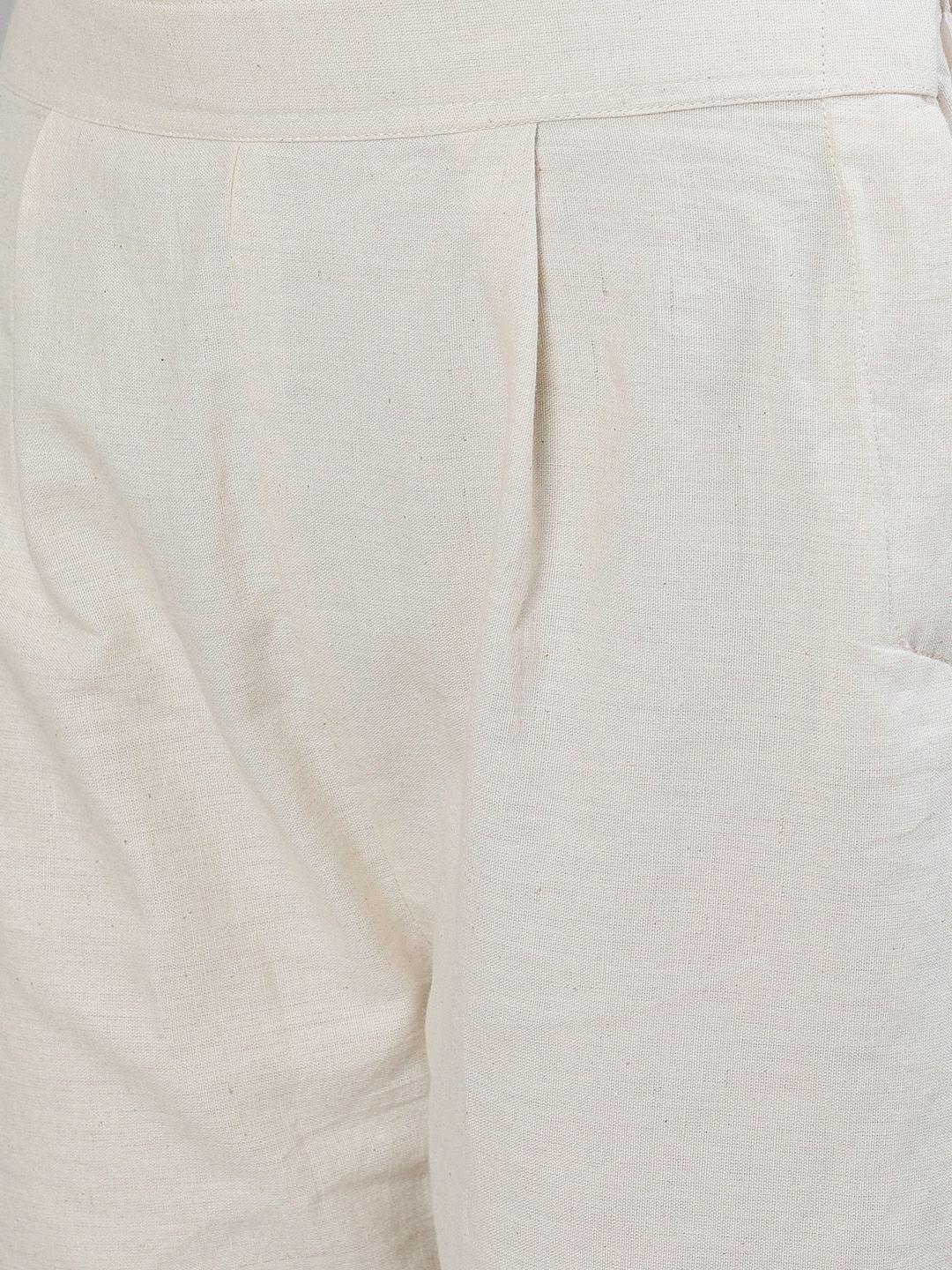 Dhiyona IS Women's Women Black & Off-White Embroidered Kurta with Trousers