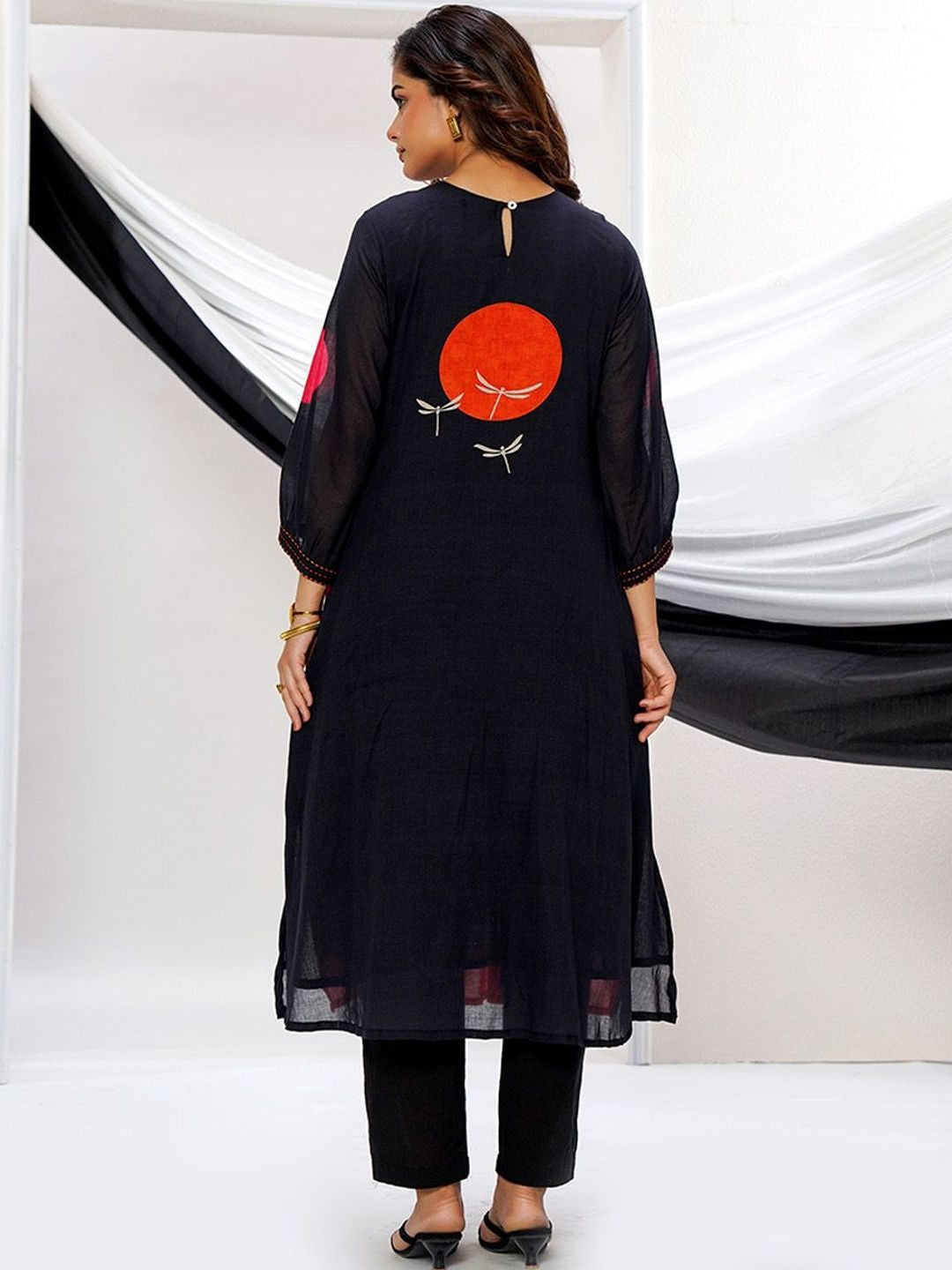 Printed Mandarin Collar Kurta & Trousers