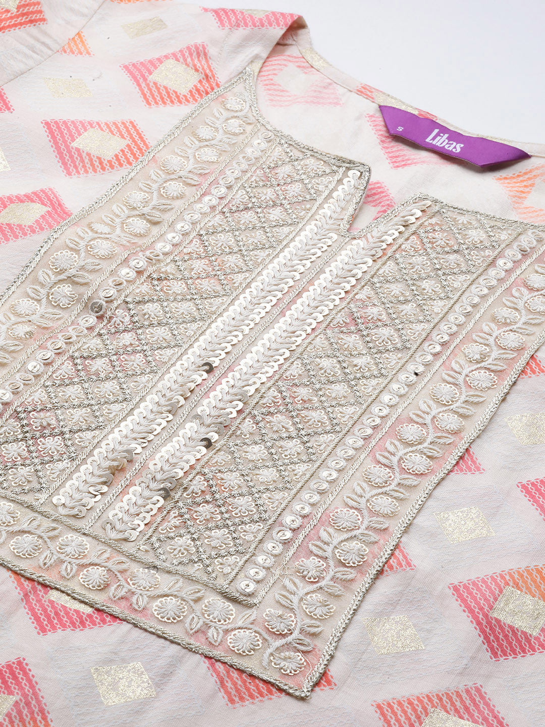 Printed Regular Sequinned Kurta with Trousers & Dupatta