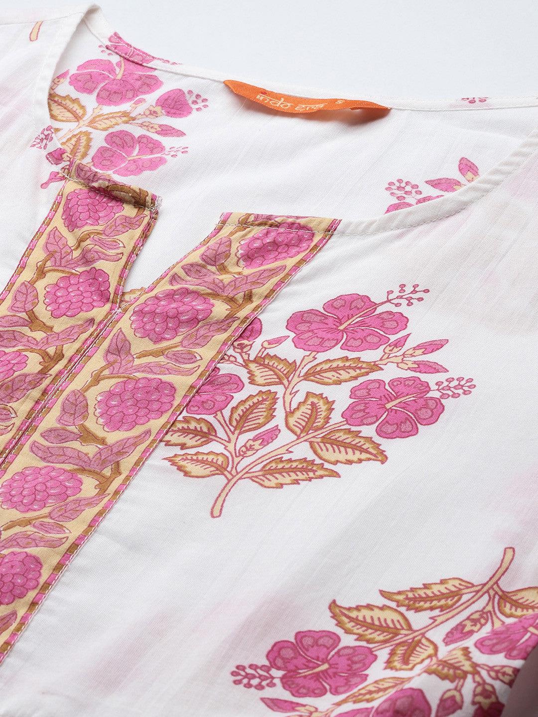 Floral Printed Pure Cotton Kurta with Trousers