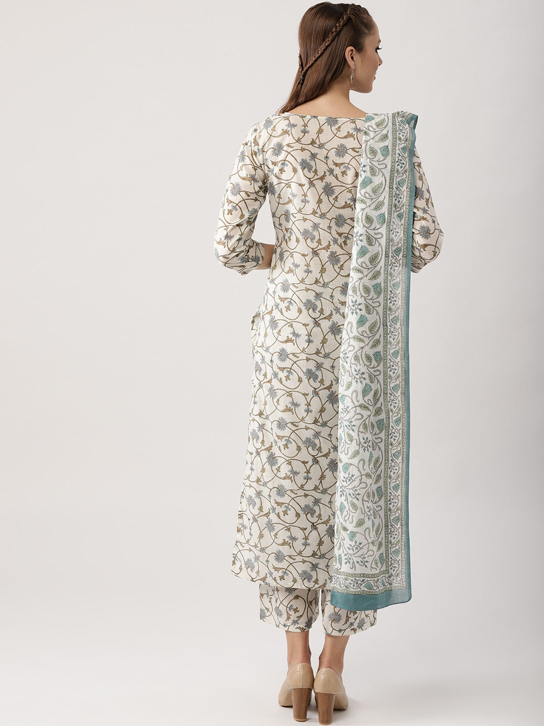 Floral Vine Pure Cotton Kurta Set