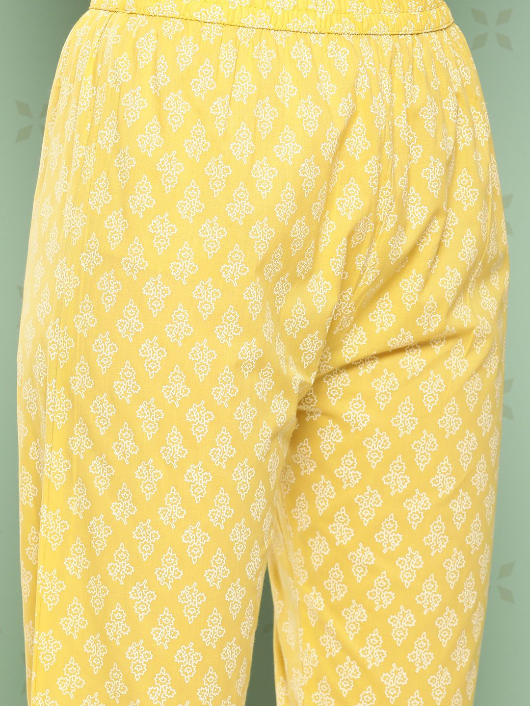 Dhiyona KL Women Ethnic Motifs Printed Empire Gotta Patti Kurta with Trousers & With Dupatta