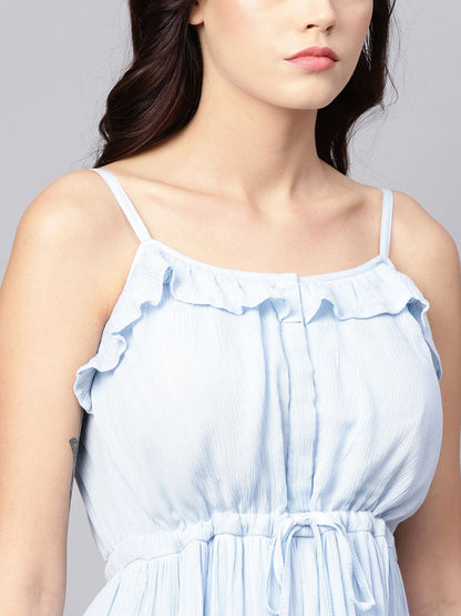 Dhiyona AY Women's Blue Solid Empire Dress
