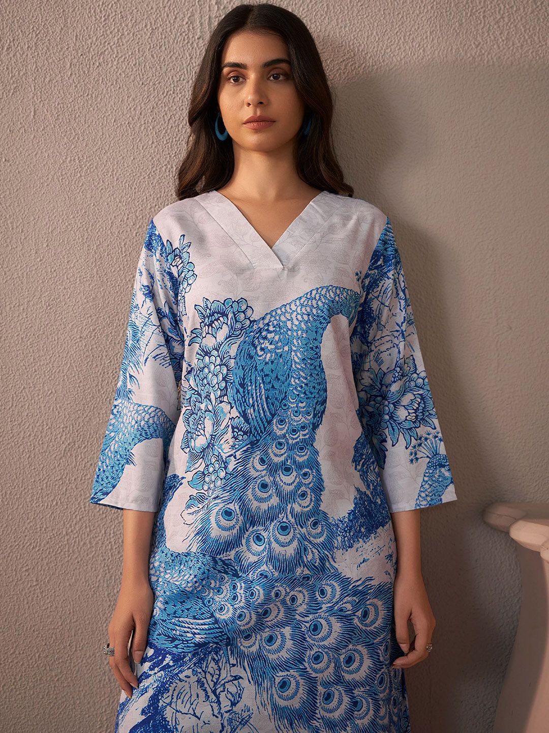 Dhiyona IE Floral Printed Straight Kurta With Trouser