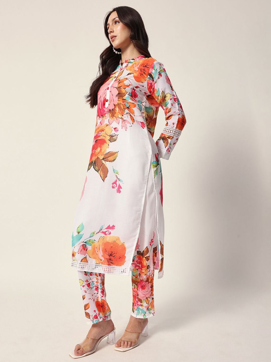 Dhiyona IS Women's Women Floral Printed Kurta with Trousers