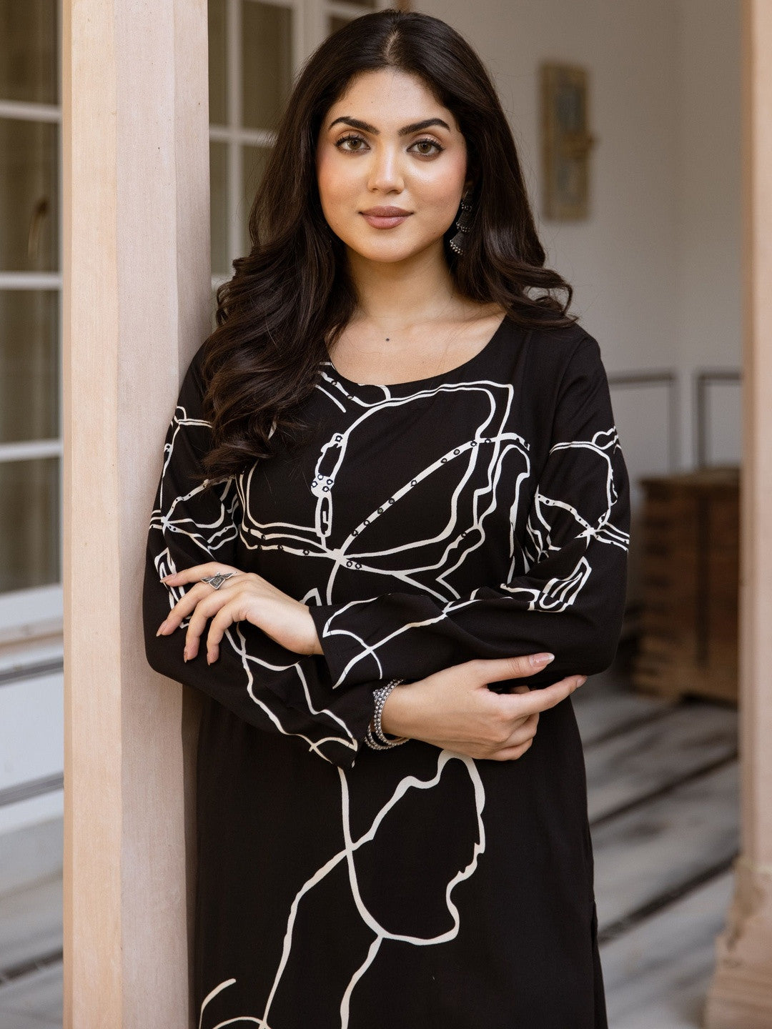 Printed Straight Kurta With Palazzos