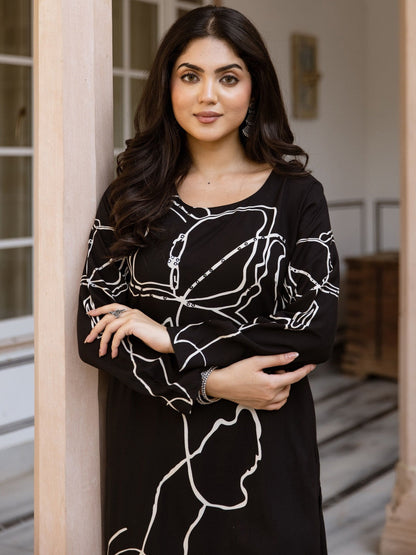 Printed Straight Kurta With Palazzos