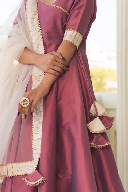 Cotton Silk Purple Angrakha