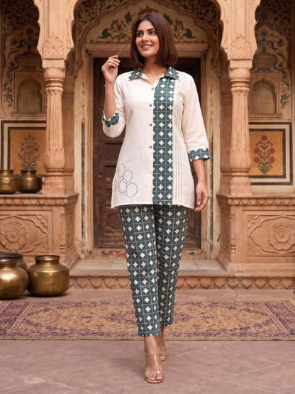 Vibha Peacock Printed Co-ord Set